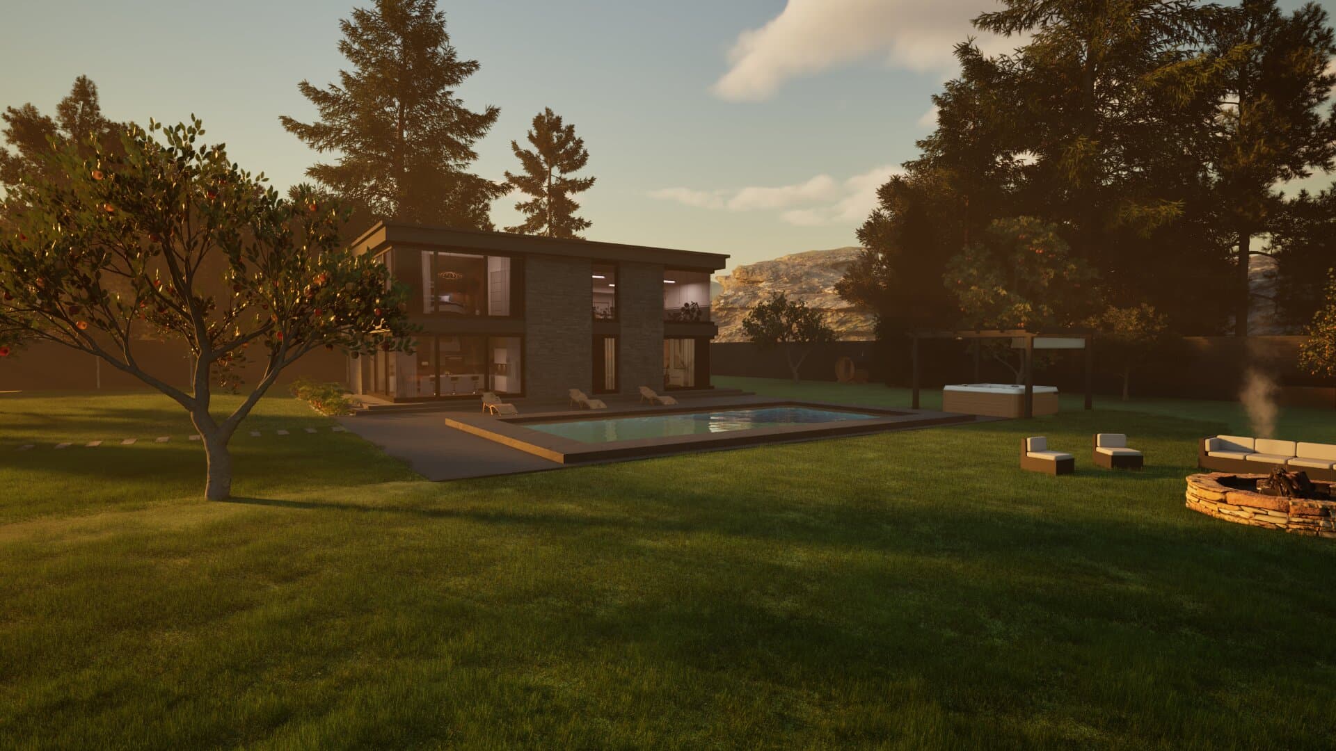 Concept of a luxury home render